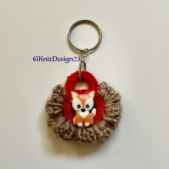 Keychain Charm, Crochet Mother's Day Gift, Handmade Backpack Charm - Picture 1 of 8